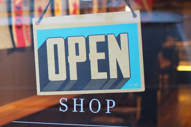 Shop opening sign 