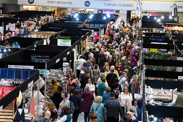 aerial shot of trade fair