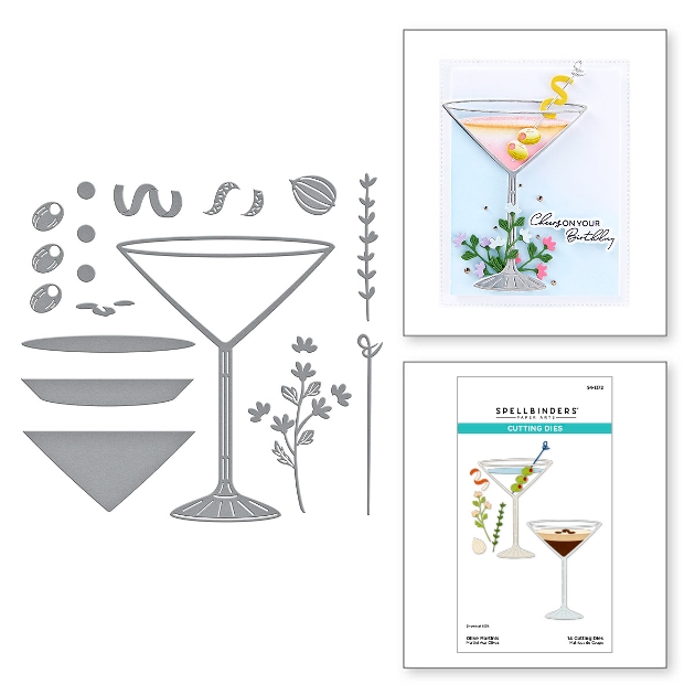 martini glass cardmaking supplies