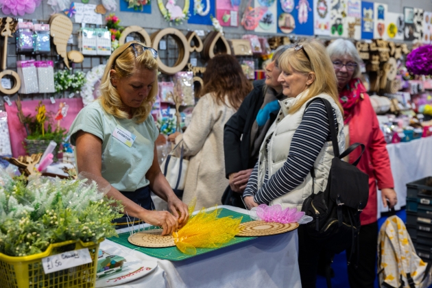 bust stand at craft trade show