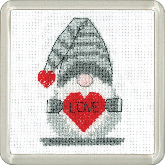 gonk design cross stitch coaster kit