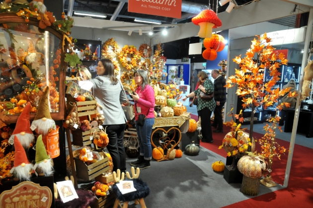 autumnal display at trade show