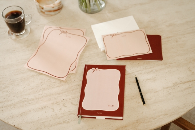 flatlay of notepad and stationery sets